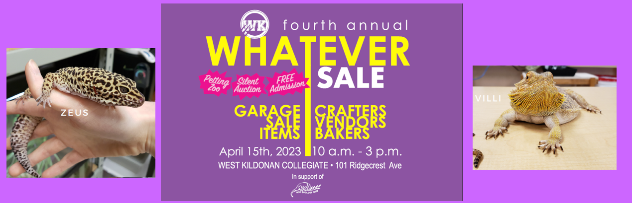 4th Annual Whatever Sale in support of the WKC Zoology Club!